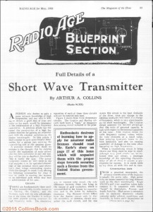 Arthur Collins May 1926 Radio Age Article pg1